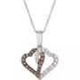 Chocolate Diamond (1/5 ct. t.w.) & Nude Diamond (1/5 ct. t.w.) Interlocking Heart 18" Pendant Necklace in 14k Rose, Yellow or White Gold