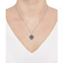 Lab-Created Sapphire (2-1/3 ct. t.w.) & Lab-Created White Sapphire (3/8 ct. t.w.) Quatrefoil 18" Pendant Necklace in Sterling Silver (Also in Lab-Created Emerald & Lab-Created Ruby)