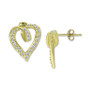 Cubic Zirconia Open Heart Stud Earrings in 18k Gold-Plated Sterling Silver, Created for Macy's
