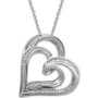 Diamond Double Heart Adjustable Pendant Necklace (1/4 ct. t.w.) in Sterling Silver