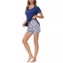 Women's 2-Piece Short Sleeve Raglan Tee with Short Set