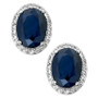 Sapphire and White Sapphire Oval Stud Earrings in 10k White Gold (3 ct. t.w.), Created for Macy's