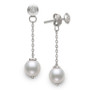 Freshwater Pearl (7-8mm) & Cubic Zirconia Drop Earrings in Sterling Silver, Created for Macy's