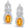 Topaz (3/4 ct. t.w.) Halo Drop Earrings in Sterling Silver