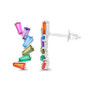 Multicolor Baguette Earrings in Sterling Silver