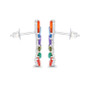 Multicolor Baguette Earrings in Sterling Silver