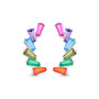 Multicolor Baguette Earrings in Sterling Silver