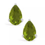 Pear-shape Gemstone Stud Earrings in Sterling Silver