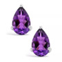 Pear-shape Gemstone Stud Earrings in Sterling Silver