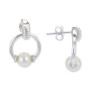 Cultured Freshwater Pearl (7mm) Doorknocker Drop Earrings in Sterling Silver