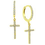 Cubic Zirconia Cross Dangle Hoop Earrings in 18k Gold-Plated Sterling Silver, Created for Macy's