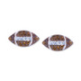 Crystal Football Stud Earrings in Sterling Silver
