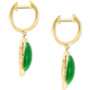 EFFY® Dyed Jade & Diamond (1/5 ct. t.w.) Dangle Hoop Earrings in 14k Gold