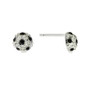 Crystal Pave Soccer Ball Stud Earrings in Sterling Silver