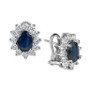 Sapphire (3 ct. t.w.) and Diamond (1-1/5 ct. t.w.) Earrings in 14k White Gold