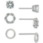 3-Pc. Cubic Zirconia Stud Earrings in Sterling Silver, Created for Macy's