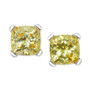 Cubic Zirconia Omega Back Stud Earrings in Sterling Silver