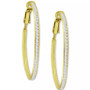 Cubic Zirconia Medium Hoop Earrings, 1.5", Created for Macy's