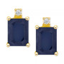 Tanzanite (1-1/5 ct. t.w.) & Diamond Accent Stud Earrings in 14k Gold (Also in Emerald, Ruby, & Sapphire)
