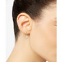 Cultured Freshwater Pearl (6 mm) Hoop Dangle Drop Earrings in 18k Gold-Plated Sterling Silver