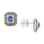 Blueberry Sapphire (3/4 ct. t.w.) & Diamond (5/8 ct. t.w.) Halo Stud Earrings in 14k White Gold