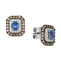 Blueberry Sapphire (3/4 ct. t.w.) & Diamond (5/8 ct. t.w.) Halo Stud Earrings in 14k White Gold