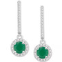 Sapphire (1-1/3 ct. t.w.) & Diamond (1/4 ct. t.w.) Halo Leverback Drop Earrings in Sterling Silver (Also in Emerald & Ruby)