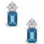London Blue Topaz (1-3/8 ct. t.w.) and Diamond (1/8 ct. t.w.) Stud Earrings in 14K Yellow Gold or 14K White Gold