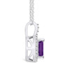 Amethyst (1-5/8 Ct. T.W.) and Diamond (1/4 Ct. T.W.) Halo Pendant Necklace in 14K White Gold