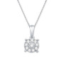 Diamond Halo 18" Pendant Necklace (1/5 ct. t.w.) in 14k White Gold