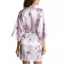 Floral-Print Satin Wrap Robe
