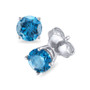 Blue Diamond Stud Earrings (1 ct. t.w.) in 14K White Gold
