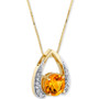 Citrine (1-3/4 ct. t.w.) and Diamond Pendant Necklace in 14k Gold