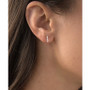 Cubic Zirconia Baguette Stud Earrings in 14k Rose Gold-Plated Sterling Silver