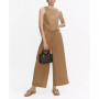 Women's Elastic Waist Detail Wide Leg Pants
