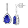 EFFY® Tanzanite (3-1/2 ct. t.w.) & Diamond (3/8 ct. t.w.) Pear Drop Earrings in 14k White Gold