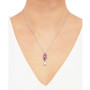 Multi-Gemstone Cluster Drop 18" Pendant Necklace (1-1/2 ct. t.w.) in Sterling Silver