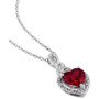 Lab-Created Ruby (2-3/4 ct. t.w.) & Diamond (1/20 ct. t.w.) Heart 18" Pendant Necklace in Sterling Silver