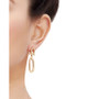 Polished Door Knocker Dangle Drop Earrings in 10k Gold