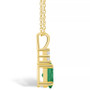 Emerald (1-1/5 Ct. t.w.) and Diamond (1/10 Ct. t.w.) Pendant Necklace
