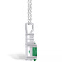 Emerald (1-1/5 Ct. t.w.) and Diamond (1/10 Ct. t.w.) Pendant Necklace