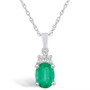 Emerald (1-1/5 Ct. t.w.) and Diamond (1/10 Ct. t.w.) Pendant Necklace