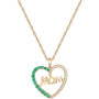 Emerald (3/8 ct. t.w.) & Diamond (1/8 ct. t.w.) Mom 18" Pendant Necklace in 14k Gold