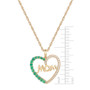 Emerald (3/8 ct. t.w.) & Diamond (1/8 ct. t.w.) Mom 18" Pendant Necklace in 14k Gold