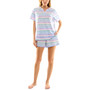 Women's 2-Pc. Striped Henley Short Pajamas Set