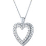 Lab-Created Diamond Heart Pendant Necklace (3/4 ct. t.w.) in Sterling Silver, 16" + 2" extender