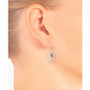 Dark Blue Crystal (0.16 ct.t.w) Filigree Tear Drop Earrings in Sterling Silver