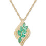 Emerald (3/4 ct. t.w.) & Diamond (1/10 ct. t.w.) 18" Pendant Necklace in 14k Gold Over Sterling Silver