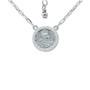 Cubic Zirconia Coin Pendant Necklace in Sterling Silver, 16" + 2" extender, Created for Macy's