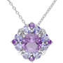 Amethyst (1-7/8 ct. t.w.) & Tanzanite (1 ct. t.w.) 18" Pendant Necklace in Sterling Silver